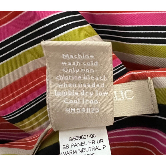 Banana Republic Dress Womens‎ 6 Black Multi Striped Panel Dress Sheath Colorful - Picture 8 of 8